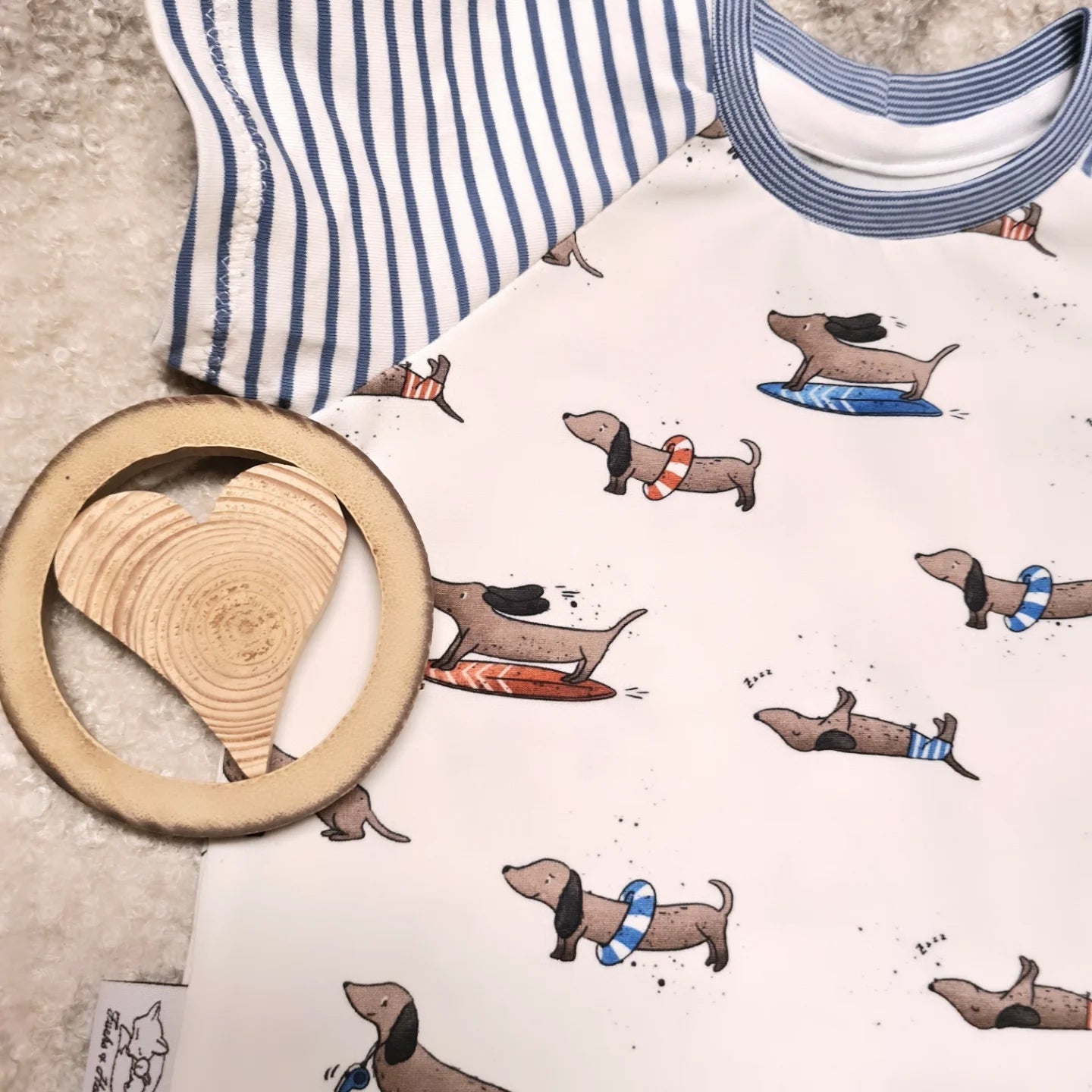 T-Shirt Stranddackel Größe 80