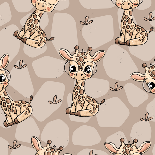Giraffe mit Brille sitzend