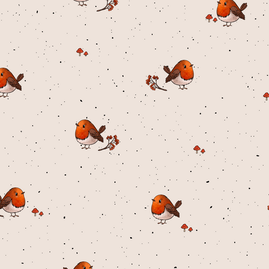 Rotkehlchen mit Vogelbeeren