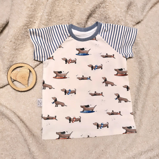 T-Shirt Stranddackel Größe 80